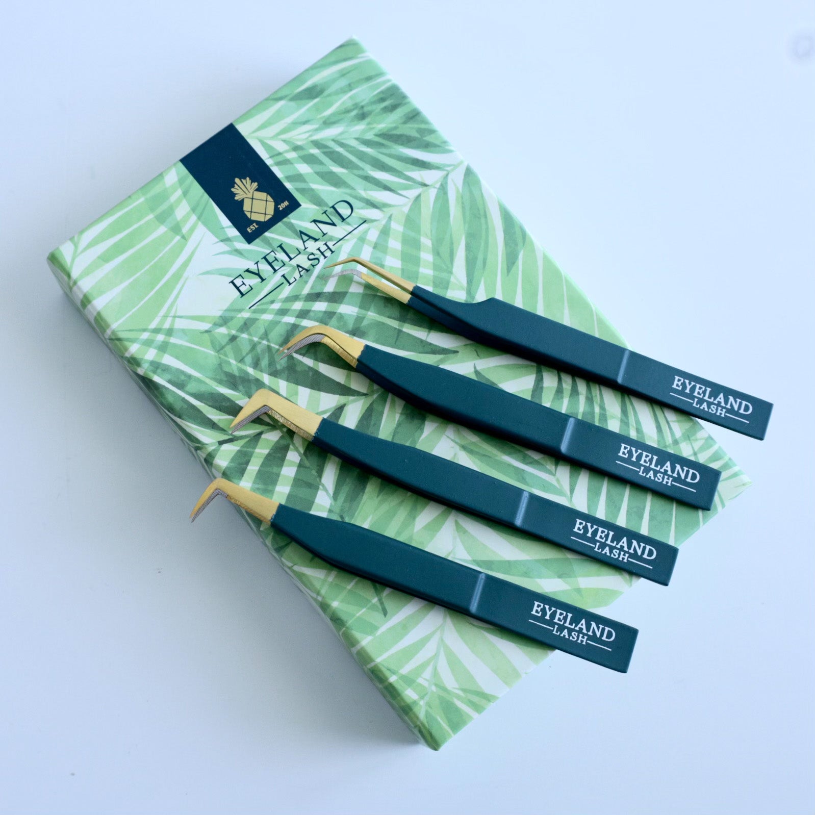 Fiber Tip Emerald Collection - Tweezer Set - Eyeland Lash
