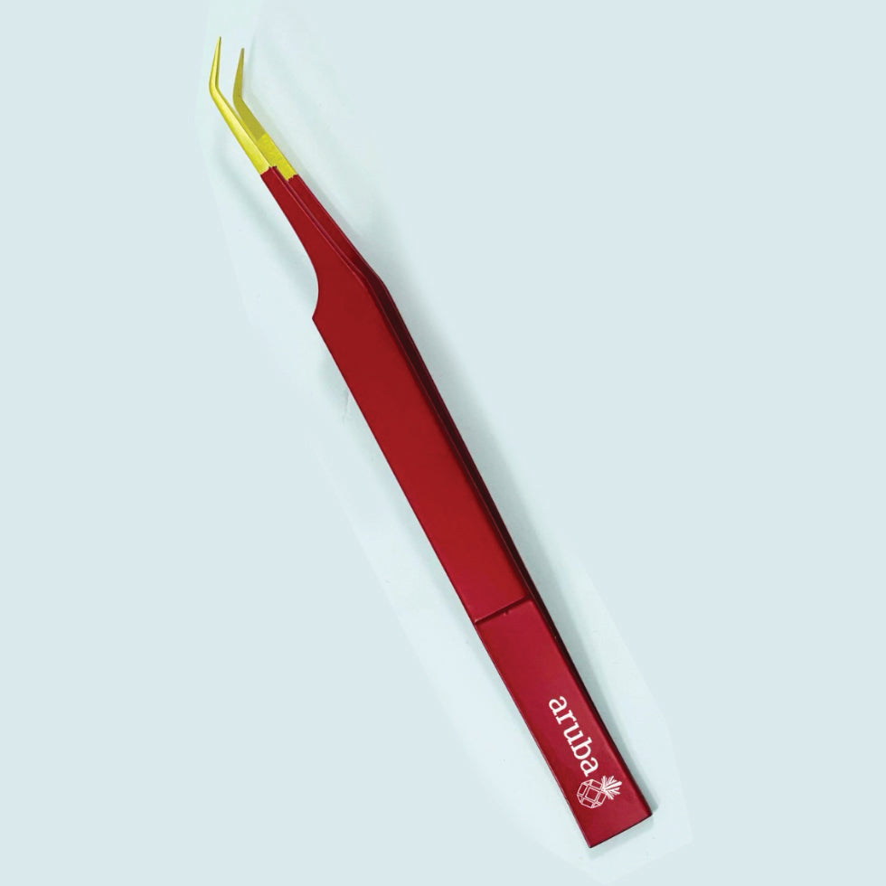 Aruba Tweezer - Fiber Tip Red (Long) - Eyeland Lash