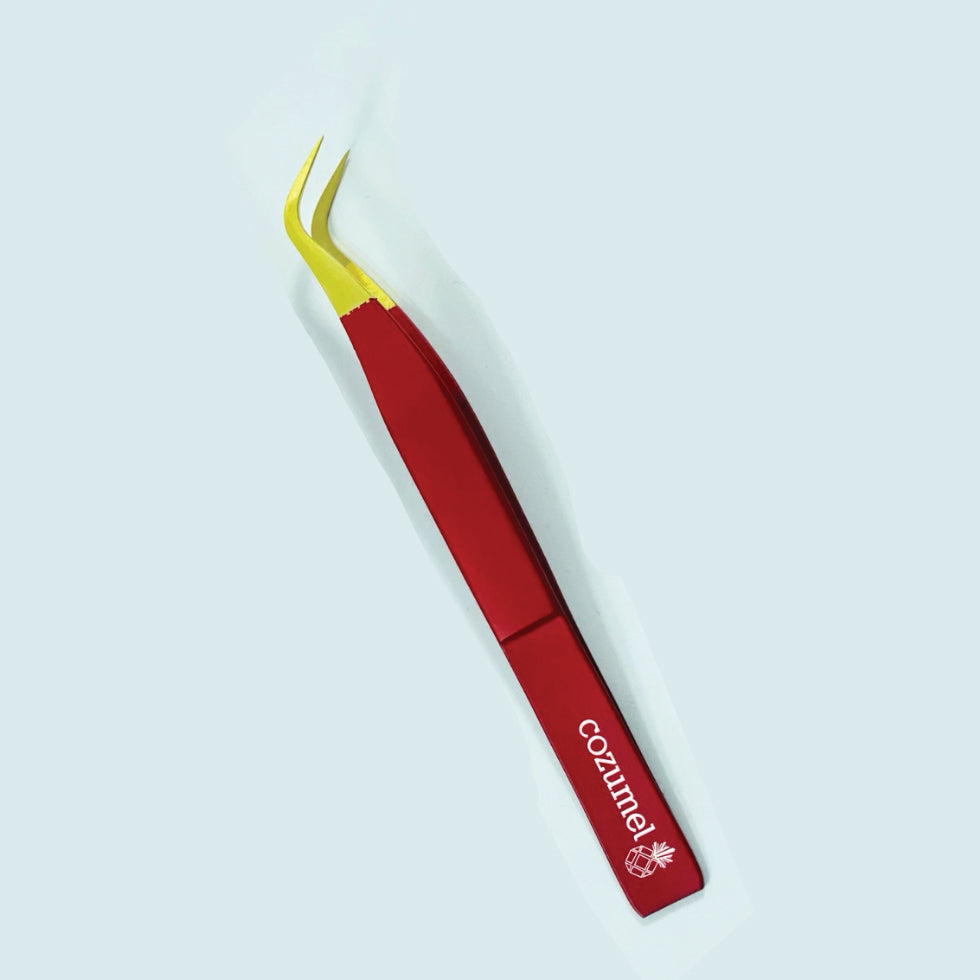 Cozumel Tweezer - Fiber Tip Red - Eyeland Lash