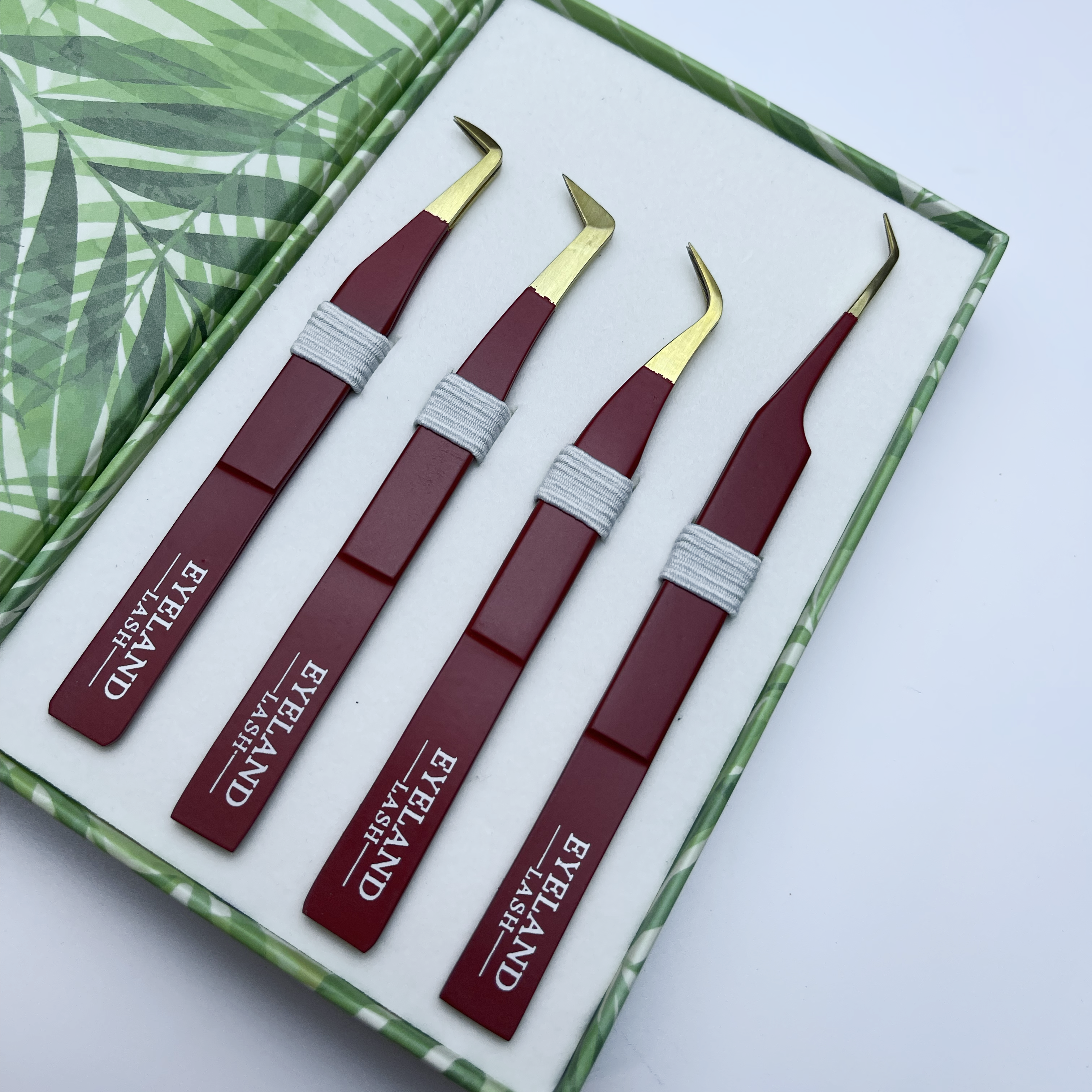 Fiber Tip Red Collection - Tweezer Set - Eyeland Lash