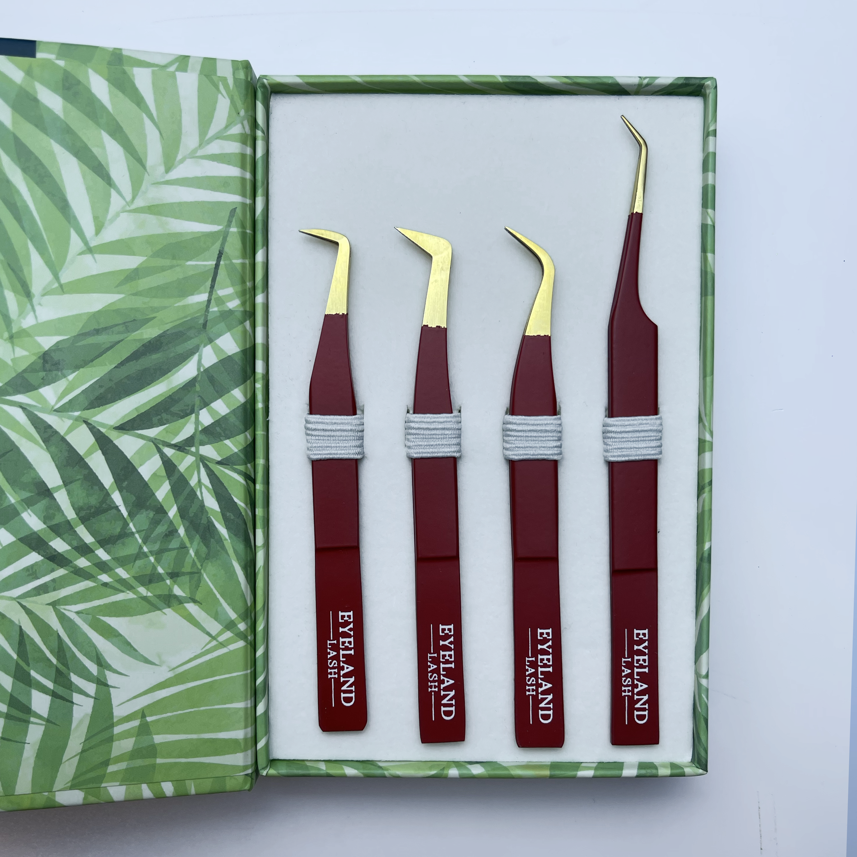 Fiber Tip Red Collection - Tweezer Set - Eyeland Lash