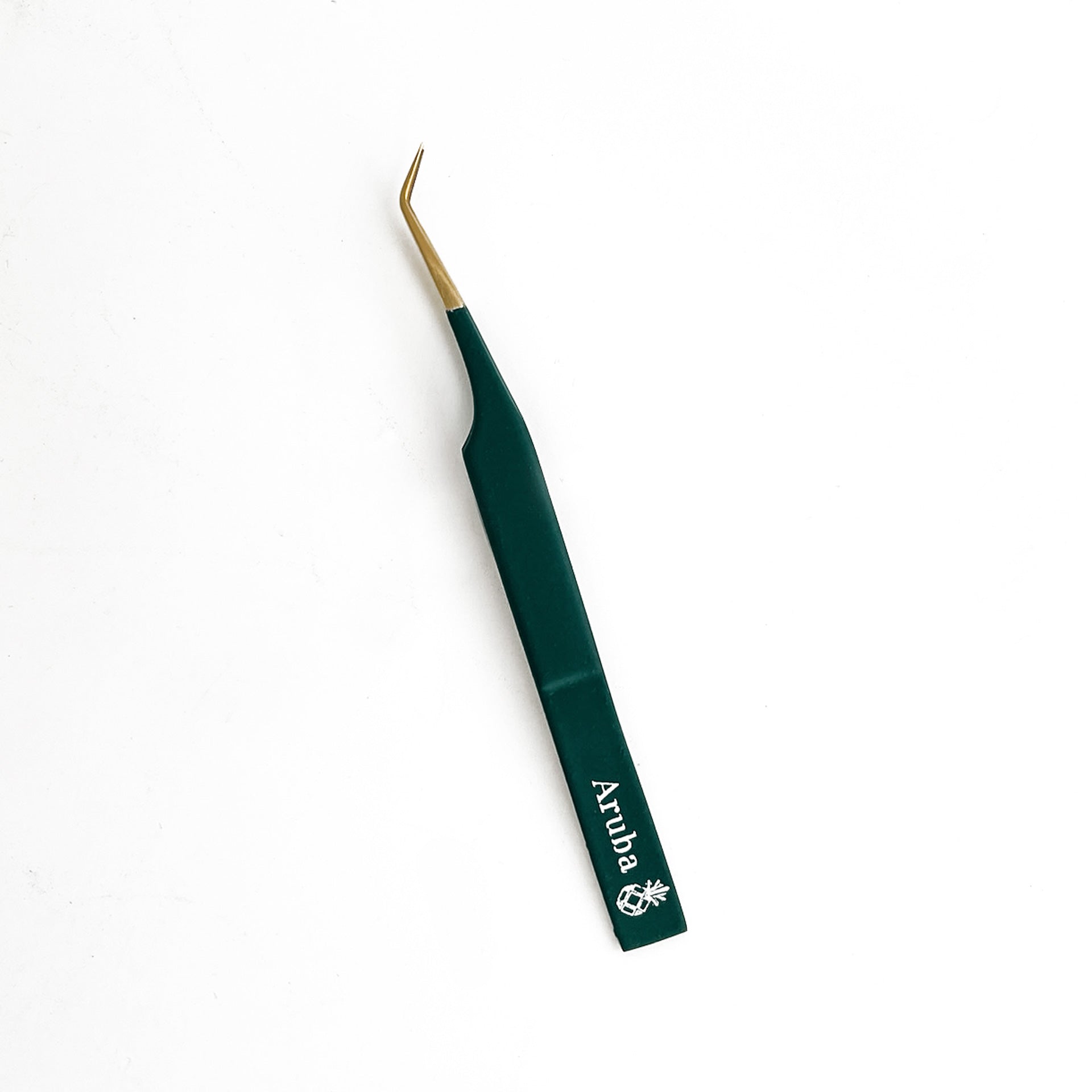 Aruba (Short) Tweezer - Fiber Tip Emerald - Eyeland Lash
